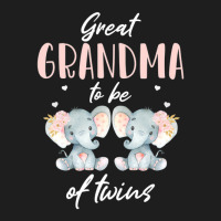 Great Grandma Of Twins Elephant Baby Shower Girl Decorations Classic T-shirt | Artistshot