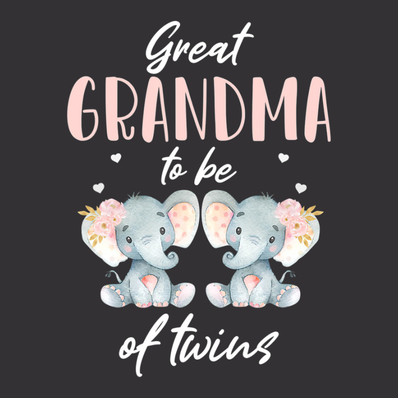 Great Grandma Of Twins Elephant Baby Shower Girl Decorations Vintage Hoodie | Artistshot