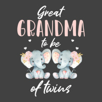 Great Grandma Of Twins Elephant Baby Shower Girl Decorations Vintage T-shirt | Artistshot