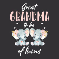 Great Grandma Of Twins Elephant Baby Shower Girl Decorations Vintage Hoodie And Short Set | Artistshot