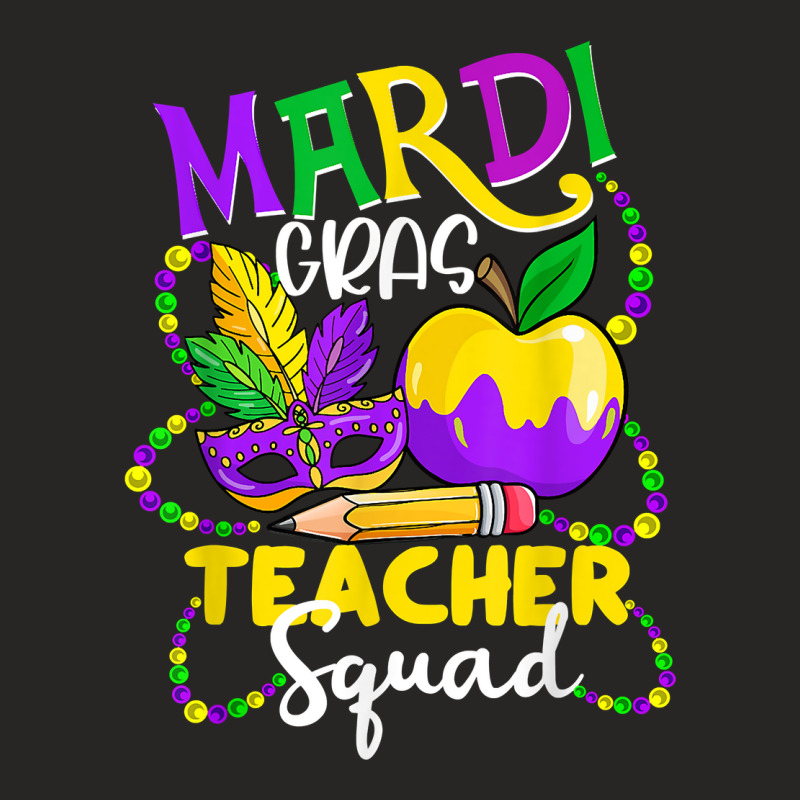 Mardi Gras Teacher Squad Mask Masquerade Festival Parade T Shirt Ladies Fitted T-Shirt by genousuv | Artistshot