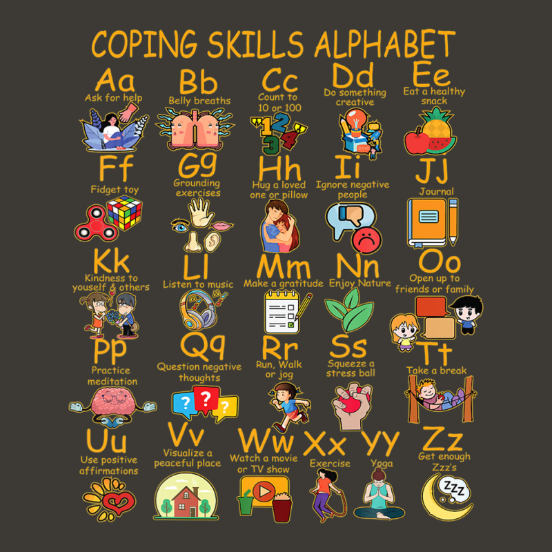 Coping Skills Alphabet Mental Health Awareness Counselor Bucket Hat | Artistshot