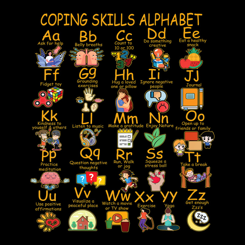 Coping Skills Alphabet Mental Health Awareness Counselor Fleece Short | Artistshot