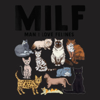 Milf Man I Love Felines Funny Cat Vintage T-shirt | Artistshot