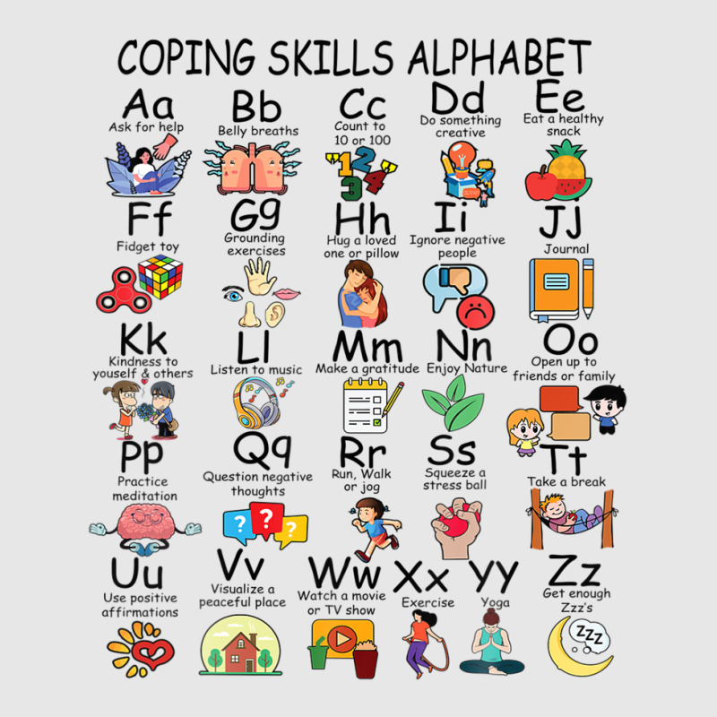 Coping Skills Alphabet Mental Health Awareness Counselor Hoodie & Jogger Set | Artistshot