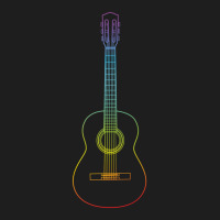 Classical Acoustic Guitar Colorful Outline Classic T-shirt | Artistshot