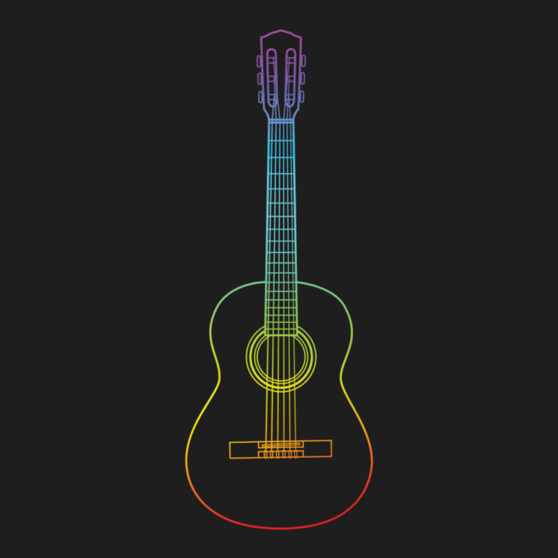 Classical Acoustic Guitar Colorful Outline Classic T-shirt by ShannonMarieMore | Artistshot