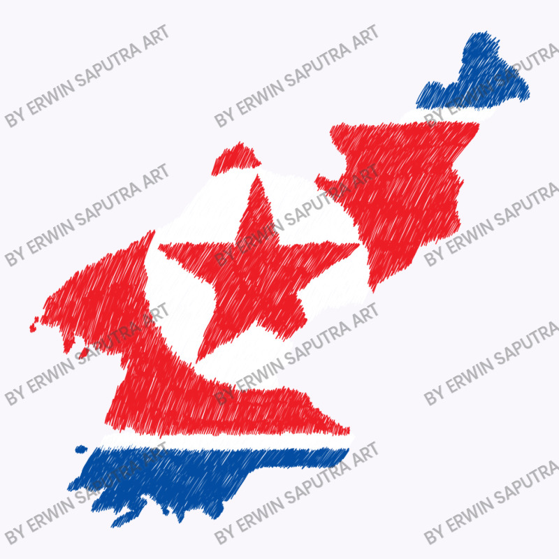 North Korea Map Flag Drawing Line Art Tank Top | Artistshot