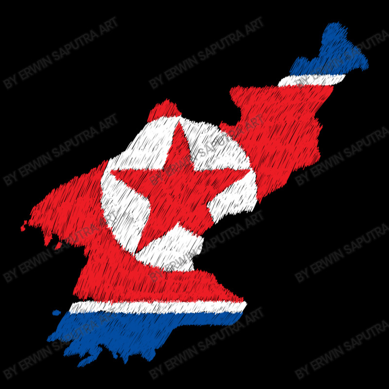 North Korea Map Flag Drawing Line Art Fleece Short | Artistshot