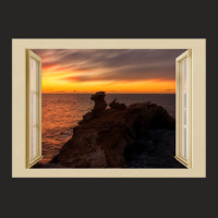 Dramatic Sunrise In Cabo Martinet Of Ibiza - Open Window Ladies Fitted T-shirt | Artistshot