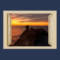 Dramatic Sunrise In Cabo Martinet Of Ibiza - Open Window Ladies Denim Jacket | Artistshot