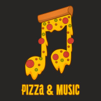 Pizza And Music Notes Musician Clef Italian Food Ladies Fitted T-shirt | Artistshot