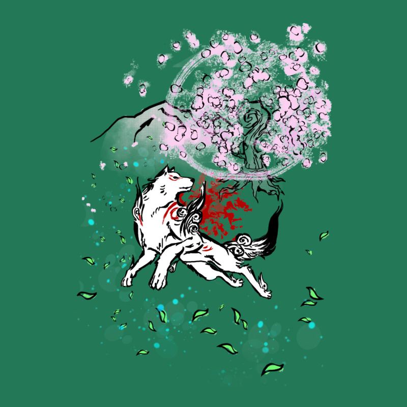 Amaterasu Okami With Cherry Blossoms Ladies Fitted T-shirt | Artistshot