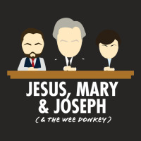 Jesus, Mary, Joseph & The Wee Donkey Ladies Fitted T-shirt | Artistshot