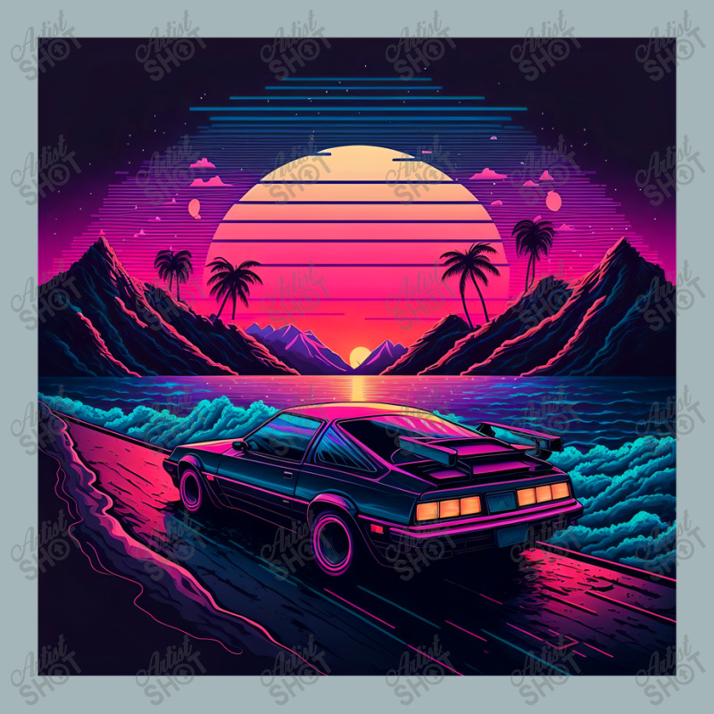 Car Retro Synthwave Unisex Sherpa-Lined Denim Jacket by Agus Creative | Artistshot