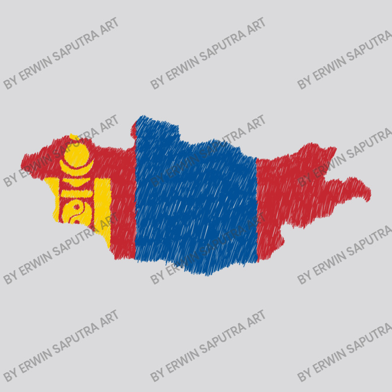 Mongolia Map Flag Drawing Line Art Women's Triblend Scoop T-shirt by Erwin Saputra Art | Artistshot