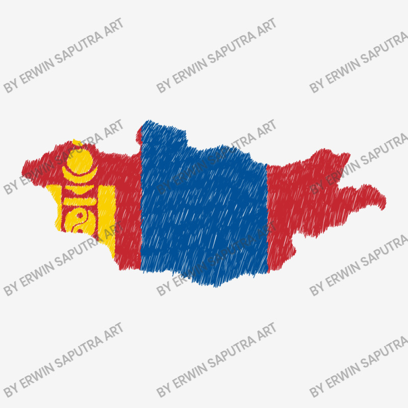 Mongolia Map Flag Drawing Line Art Ladies Polo Shirt by Erwin Saputra Art | Artistshot