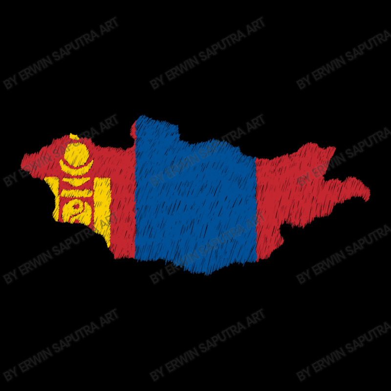 Mongolia Map Flag Drawing Line Art Cropped Sweater by Erwin Saputra Art | Artistshot