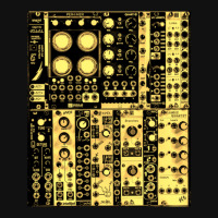 Eurorack Modular Synthesizer (yellow) Metal Print Square | Artistshot