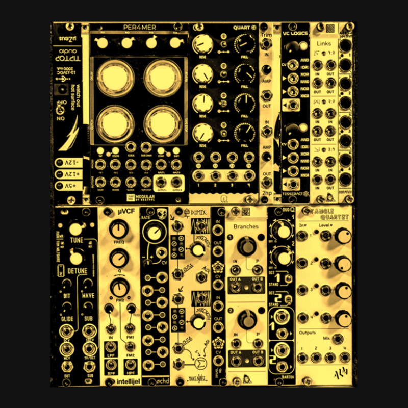 Eurorack Modular Synthesizer (yellow) Metal Print Square | Artistshot