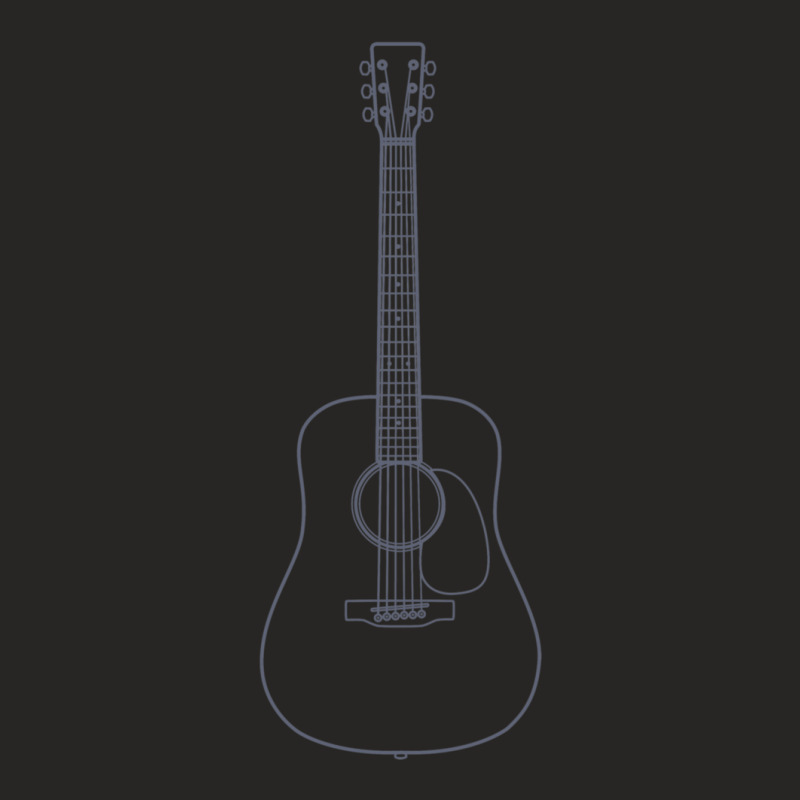 Dreadnought Style Acoustic Guitar Outline Ladies Fitted T-Shirt by ChristopherJamesSandbo | Artistshot