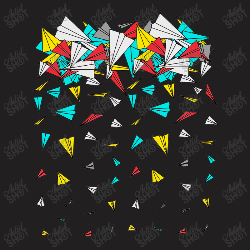 Colorfull Flying Paper Planes T-shirt | Artistshot