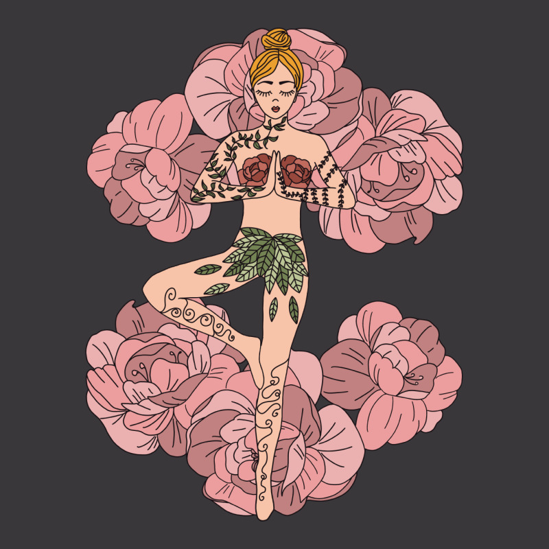 Yoga Girl On Roses Ladies Curvy T-Shirt by My petites beautes | Artistshot