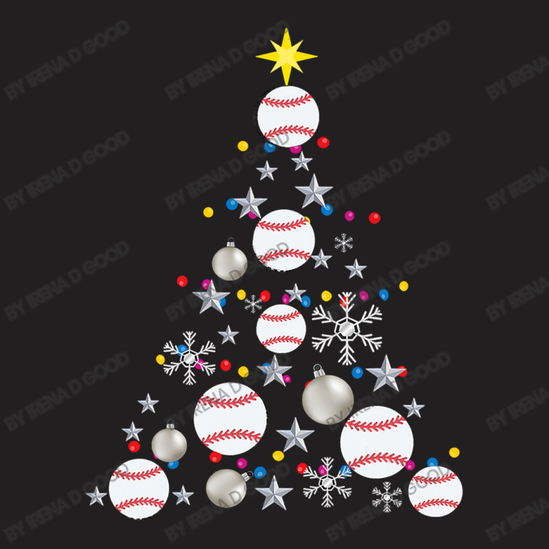 Baseball Baseball Christmas Tree Christmas Lights Baseball Pajama 109 T-Shirt by Irena D Good | Artistshot