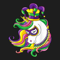 Jester Rainbow Unicorn Design Mardi Gras Mask Costume T Shirt Classic T-shirt | Artistshot