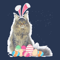 Easter Day T  Shirt Easter Cat Maine Coon With Bunny Ears & Eggs Gift Men Denim Jacket | Artistshot