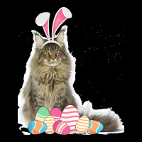 Easter Day T  Shirt Easter Cat Maine Coon With Bunny Ears & Eggs Gift Long Sleeve Shirts | Artistshot