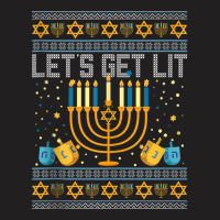 Lets Get Lit Menorah Jewish Pun Ugly Hanukkah Chanukkah Xmas Tank Top T-shirt | Artistshot