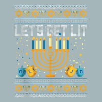 Lets Get Lit Menorah Jewish Pun Ugly Hanukkah Chanukkah Xmas Tank Top Unisex Sherpa-lined Denim Jacket | Artistshot