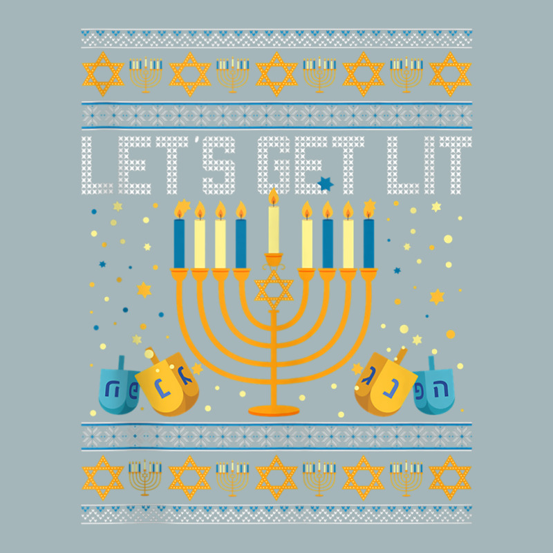 Lets Get Lit Menorah Jewish Pun Ugly Hanukkah Chanukkah Xmas Tank Top Unisex Sherpa-lined Denim Jacket | Artistshot