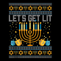 Lets Get Lit Menorah Jewish Pun Ugly Hanukkah Chanukkah Xmas Tank Top Lightweight Hoodie | Artistshot