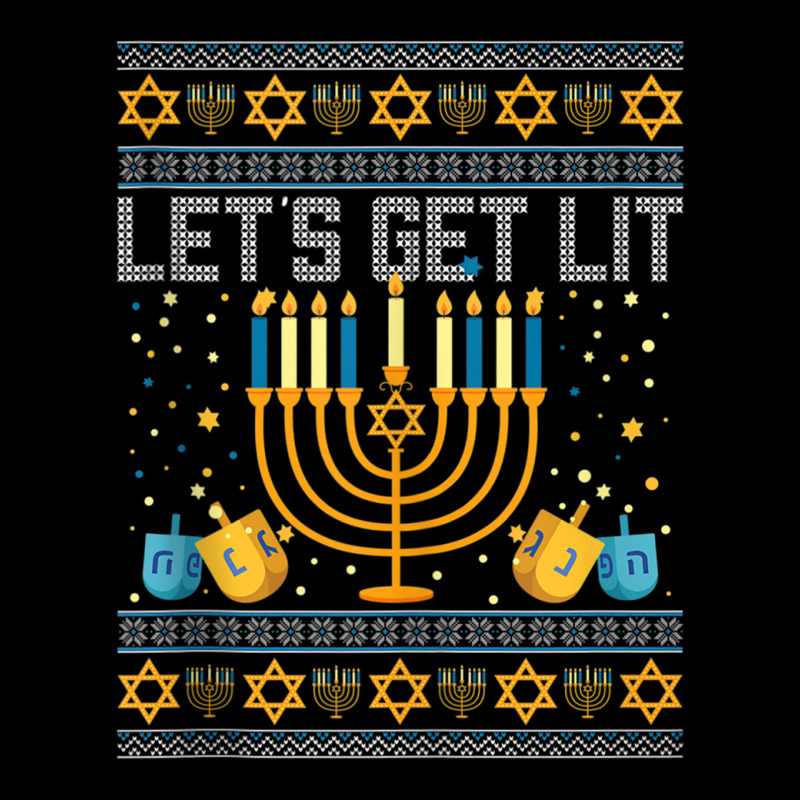 Lets Get Lit Menorah Jewish Pun Ugly Hanukkah Chanukkah Xmas Tank Top Lightweight Hoodie | Artistshot