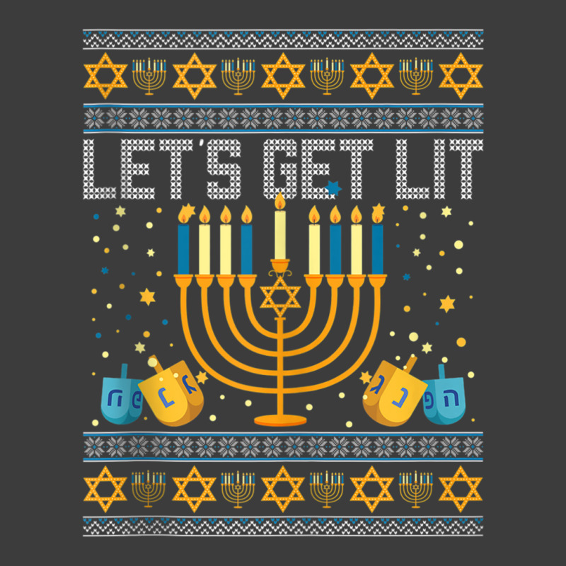 Lets Get Lit Menorah Jewish Pun Ugly Hanukkah Chanukkah Xmas Tank Top Men's Polo Shirt | Artistshot