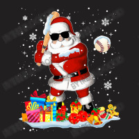 Baseball Santa Playing Baseball Cool Christmas Santa Baseball T-shirt | Artistshot