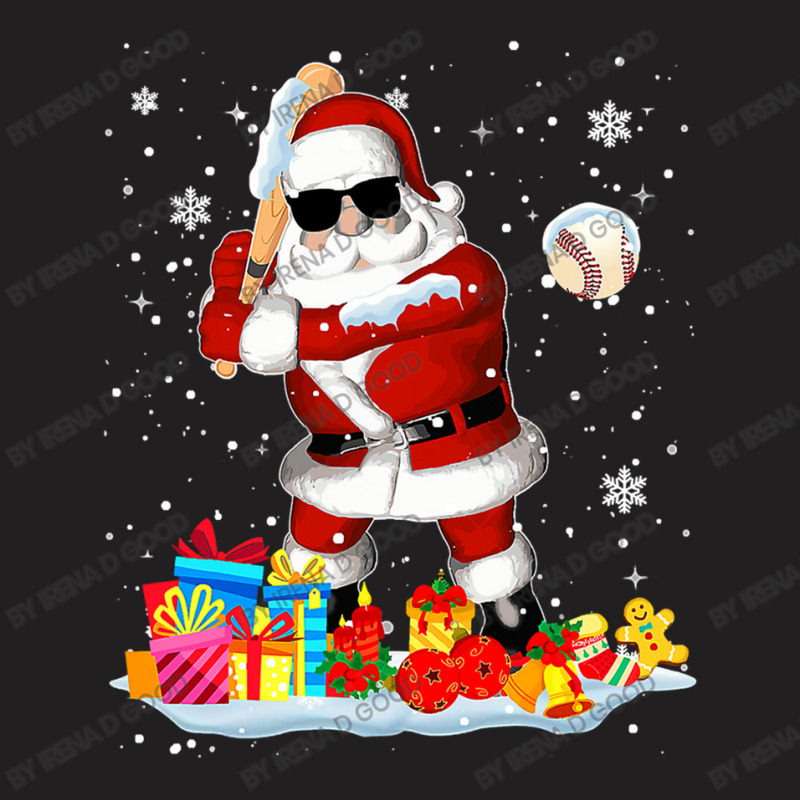 Baseball Santa Playing Baseball Cool Christmas Santa Baseball T-Shirt by Irena D Good | Artistshot