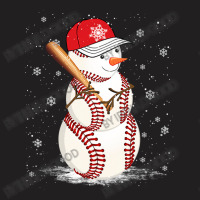 Baseball Sports Baseball Snowman Snowflakes Baseball Bat Christmas T-shirt | Artistshot