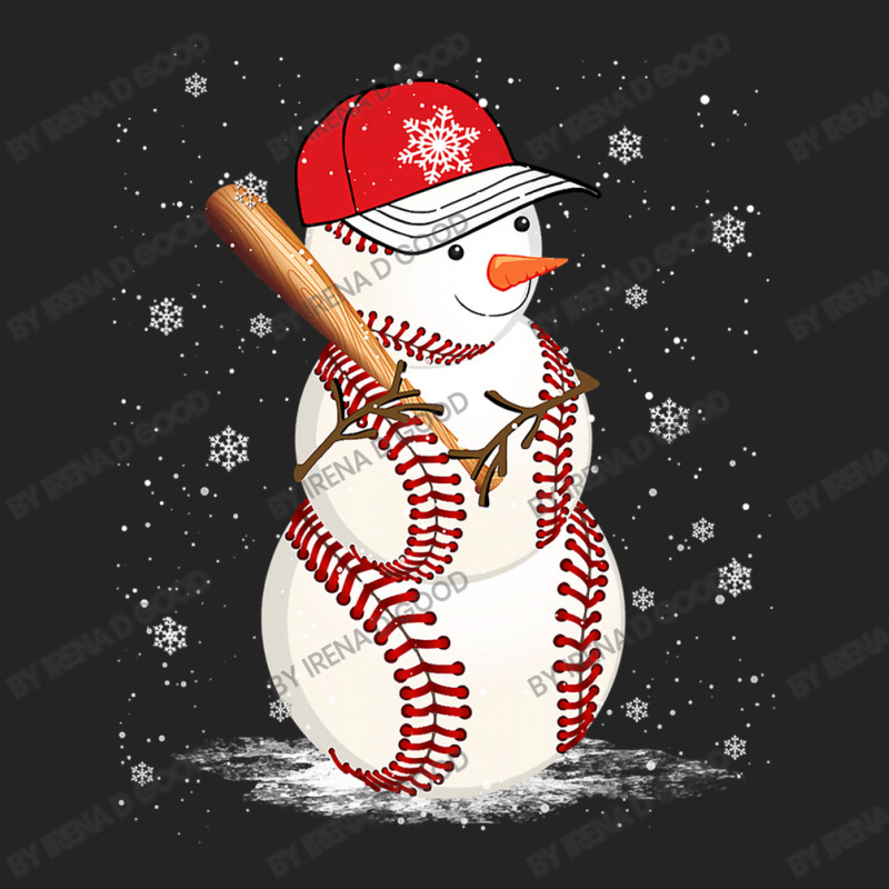 Baseball Sports Baseball Snowman Snowflakes Baseball Bat Christmas 3/4 Sleeve Shirt by Irena D Good | Artistshot