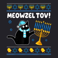 Meowzel Tov Chanukah Jewish Black Cat Hanukkah Ugly Sweater Unisex Sherpa-lined Denim Jacket | Artistshot