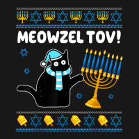 Meowzel Tov Chanukah Jewish Black Cat Hanukkah Ugly Sweater Flannel Shirt | Artistshot