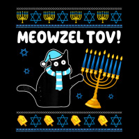 Meowzel Tov Chanukah Jewish Black Cat Hanukkah Ugly Sweater Men's Long Sleeve Pajama Set | Artistshot