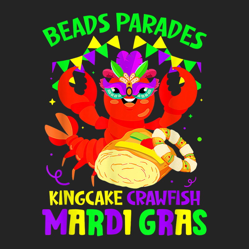 Beads Parades Kingcake Crawfish Mardi Gras Fat Tuesday T Shirt 3/4 Sleeve Shirt | Artistshot