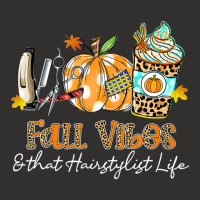 Fall Vibes & That Hairstylist Life Scissors Comb Pumpkin Champion Hoodie | Artistshot