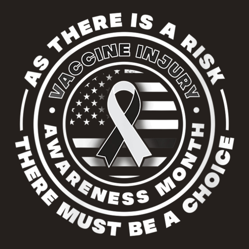 Womens Us Flag With Black And White Ribbon Vaccine Injury Awareness V- Tank Top by DanielPatrickGrasseschi | Artistshot