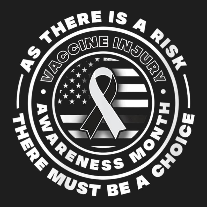 Womens Us Flag With Black And White Ribbon Vaccine Injury Awareness V- Classic T-shirt by DanielPatrickGrasseschi | Artistshot