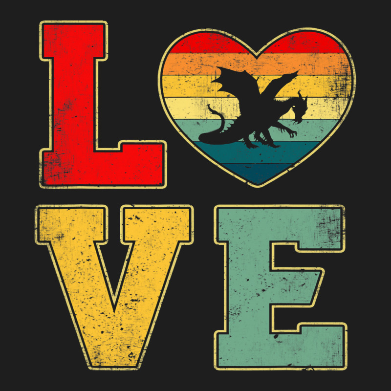 Vintage Love Dragon Retro 70s 80s Heart Farm Animals Classic T-shirt by MELISSABISHOP | Artistshot