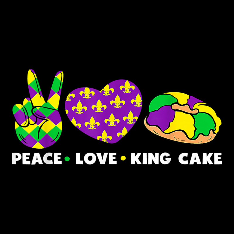 Peace Love King Cake Funny Mardi Gras Festival Party Men's 3/4 Sleeve Pajama Set | Artistshot